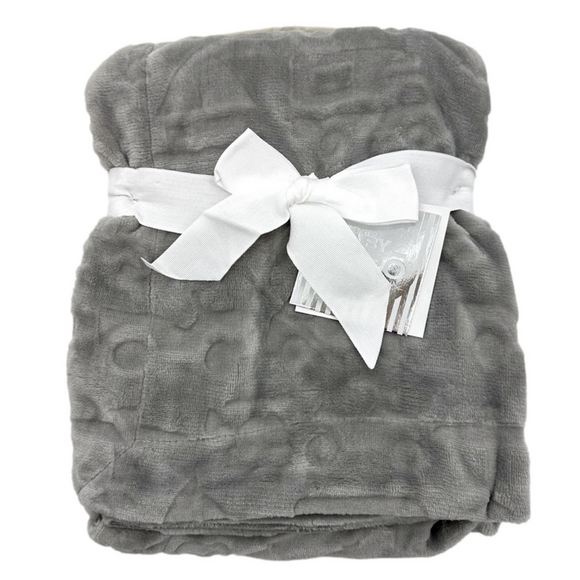 Baby Thro Blanket Flannel Fleece Silver Gray - Picture 1 of 5